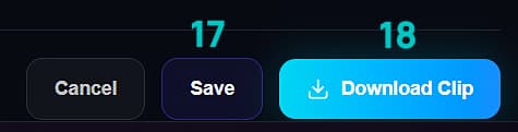 Save and download controls for Audio AI clips